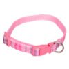 Manufacturer wholesale adjustable pink blue orange pet dog plaid nylon collar