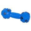 Manufacturer wholesale yellow blue dumbbell chew squeaky pet dog toys vinyl