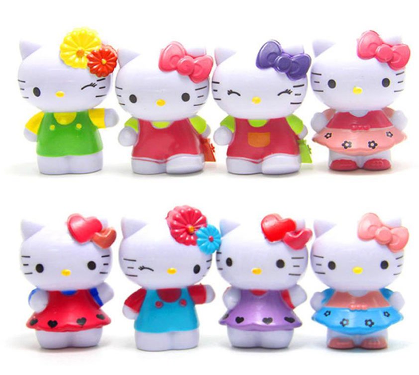 Hello Kitty Miniature Birthday Cake Toppers Set Collectable Figurine ...