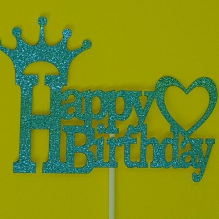 Happy Birthday Cupcake/Cake Toppers Glitter Gold Silver Multicolor Party Deco