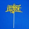 Happy Birthday Cupcake/Cake Toppers Glitter Gold Silver Multicolor Party Deco