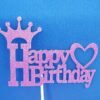 Happy Birthday Cupcake/Cake Toppers Glitter Gold Silver Multicolor Party Deco