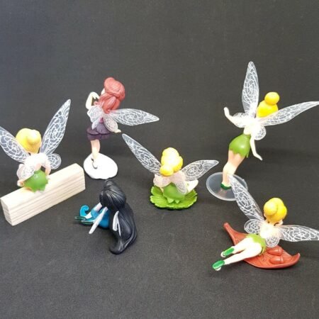 Disney Tinkerbell Wing Fairies Peter Pan Action Figures Cake Topper Deco Toy PVC